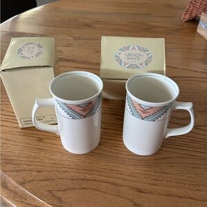 2 Mikasa Santa Fe Mugs with south west pattern